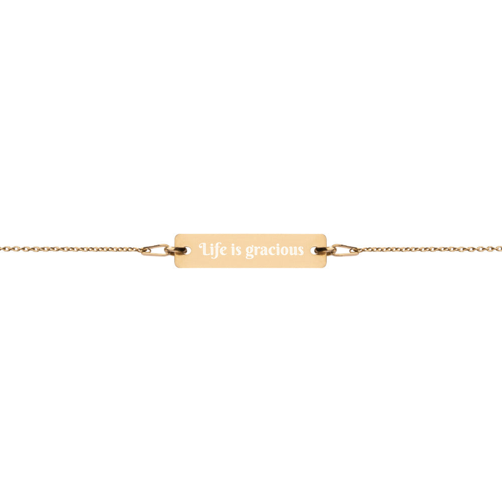 Life defined Engraved Bar Chain Bracelet