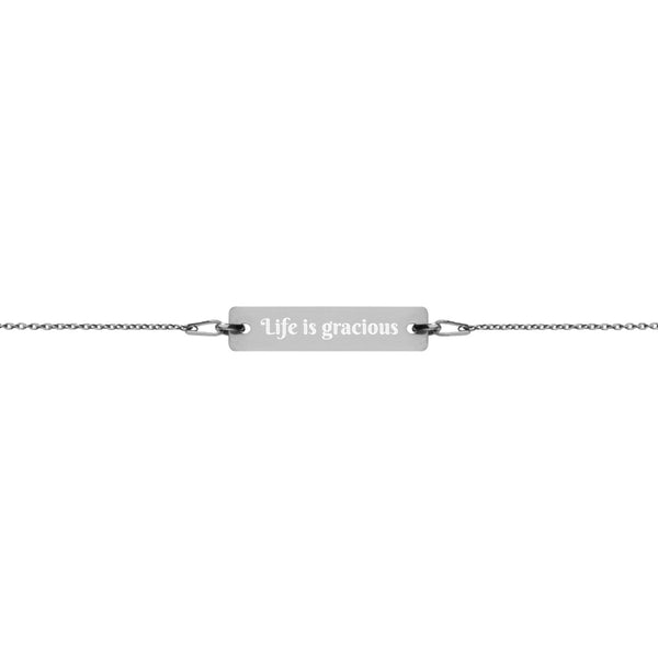 Life defined Engraved Bar Chain Bracelet